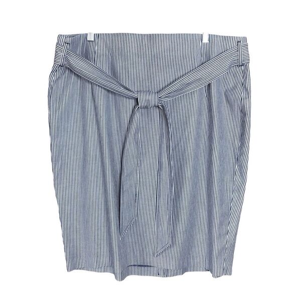 Lane Bryant Womens Striped Blue White Belted Pencil Skirt Sz 22 - Picture 15 of 15